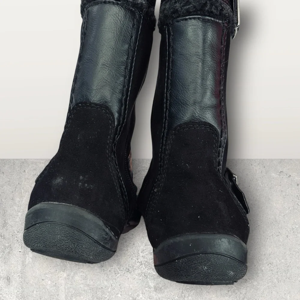 Like New BareTraps Black Wyona Tall Shaft Winter Buckle Boots, 1